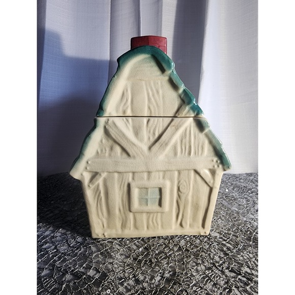 1962 Brush McCoy Jar Treat Cookie Log Cabin‎ W31 House Vintage Kitchen Cottage - Picture 5 of 10